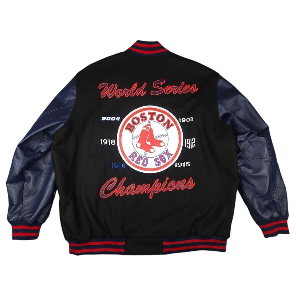 VTG Boston Red Sox World Series Champions G-III Leather/Wool Varsity Jacket 3XL